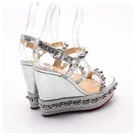 Christian Louboutin-Christian Louboutin CATACONICO 120 Sandals Leather-Silvery