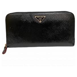 Prada-Prada Saffiano Leather Long Wallet 1ML506-Black