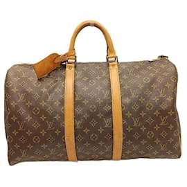 Louis Vuitton-Louis Vuitton Monogram Keepall 50 Bag M41426-Brown