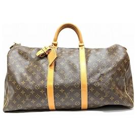 Louis Vuitton-Louis Vuitton Monogram Keepall 55 Bag M41424-Brown