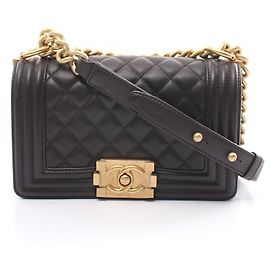 Chanel Boy Schultertasche aus gestepptem Leder Braun
