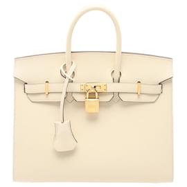 Hermès-Sac à main Hermes Birkin 25 Sellier-Beige