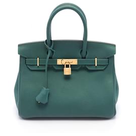 Hermès-Sac à main Hermes Birkin 30 Togo Vert-Vert