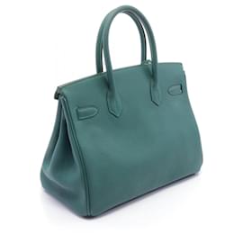 Hermès-Sac à main Hermes Birkin 30 Togo Vert-Vert
