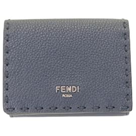 Fendi-Fendi Selaria Compact Wallet Bicolor-Blue