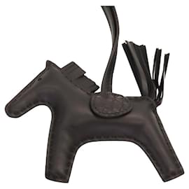 Hermès-Hermes Rodeo PM Leather Charm Black-Black