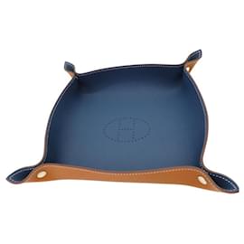 Hermès-Hermes Reversible Leather Tray PM-Brown