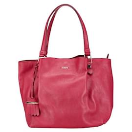 Tod's-Tod's Leather Flower Tote Bag Pink-Pink