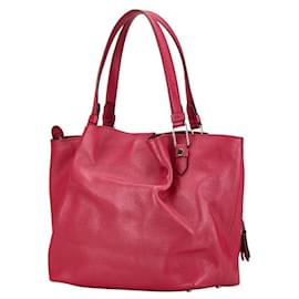 Tod's-Tod's Leather Flower Tote Bag Pink-Pink