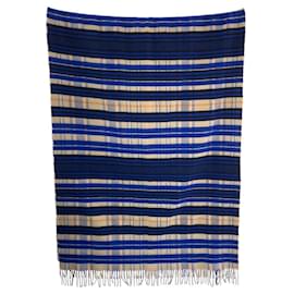 Hermès-Hermes Cashmere Scarf Blue Multicolor-Other
