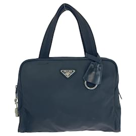 Prada-Prada Nylon Tessuto Logo Plate Handbag-Black