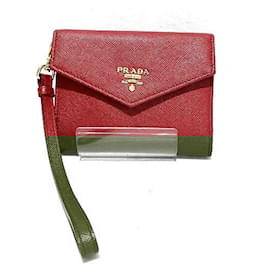 Prada-Prada Saffiano Leather Coin Case 1M1442-Red
