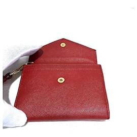 Prada-Prada Saffiano Leather Coin Case 1M1442-Red