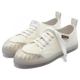 Tênis de tecido Zucca Fendi para mulheres Branco