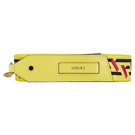 Versace Canvas Leather Shoulder Strap Yellow