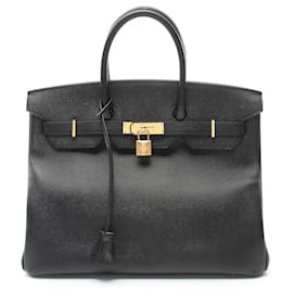 Hermès-Sac à main Hermès Birkin 35 Noir-Noir