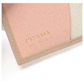 Prada-Prada Saffiano Multicolor Bifold Wallet-Beige