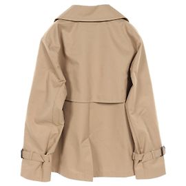 Max Mara BIGLIA Casaco Trench de Algodão Bege Bege