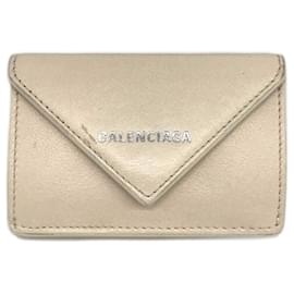 Balenciaga-Balenciaga Paper Mini Wallet Ivory White-White