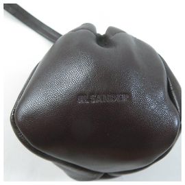 Jil Sander Leather Ripple Pouch Women Brown