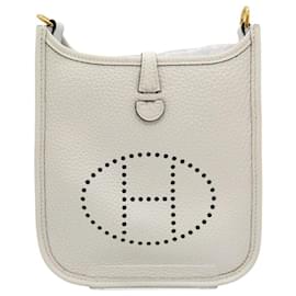 Hermès-Hermes Evelyne TPM Clemence Crossbody-White