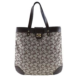 Céline Celine Canvas Macadam Tote Bag Brown