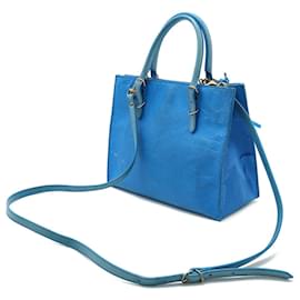 Balenciaga-Balenciaga Mini Paper Leather Handbag Blue-Blue