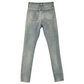 Yves Saint Laurent Saint Laurent 16SS Knee Crash Cotton Denim Pants Light blue