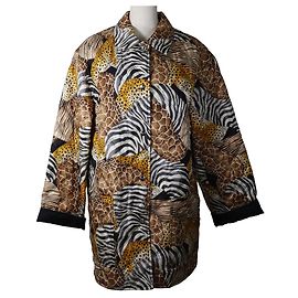 Salvatore Ferragamo Quilted Silk Polyester Coat Brown