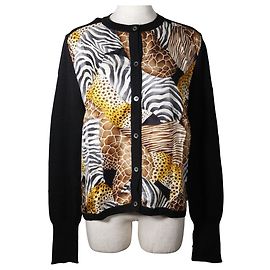 Cardigã de algodão e seda Salvatore Ferragamo Preto