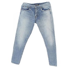 Yves Saint Laurent Calças de denim de algodão Saint Laurent 428023 Azul
