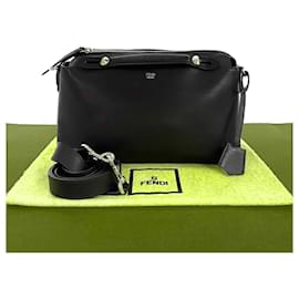 Fendi-Fendi By The Way Medium Leather 2way Bag Black-Black