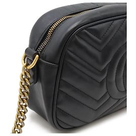 Gucci GG Marmont Leather Shoulder Bag 447632 Black