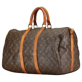 Louis Vuitton-Louis Vuitton Monogram Keepall Bandouliere 45 Bag-Brown