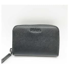 Prada-Prada Saffiano Leather Coin Case 2MM358-Black