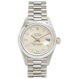 Rolex-Rolex Datejust Platinum Diamond Automatic Watch 79166G-Silvery