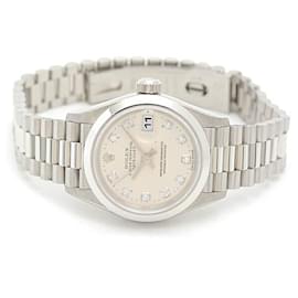 Rolex-Rolex Datejust Platinum Diamond Automatic Watch 79166G-Silvery