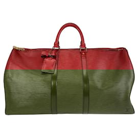 Louis Vuitton-Louis Vuitton Epi Keepall 55 Castilian Red Leather Bag-Red