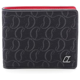Christian Louboutin-Christian Louboutin Canvas Leather Wallet Black-Black