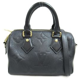 Louis Vuitton Speedy Bandouliere 20 Monogram Empreinte Leather Handbag M58953 Black
