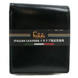 Autre Marque Italian Leather Bifold Wallet Black Black