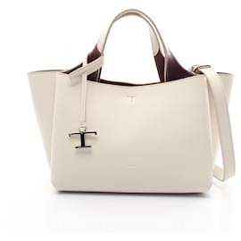 Tod's-Tod's Timeless Mini Leather Handbag White-White
