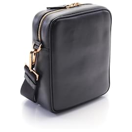 Versace-Versace Medusa Leather Shoulder Bag-Black