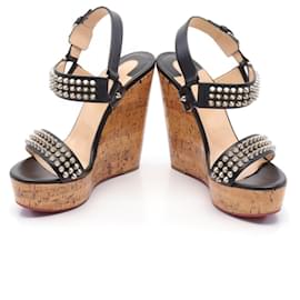 Christian Louboutin-Christian Louboutin Leather BIKEE BIKE ZEPPA Sandals-Black