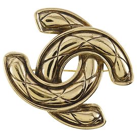 Chanel Coco Mark Brosche Vergoldet Golden