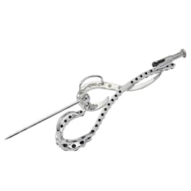 Autre Marque-K18WG/K14WG Diamond Heart Pendant Brooch-White