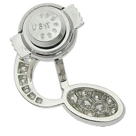 Autre Marque-Platinum Pt950 Diamond Music Note Brooch-Silvery
