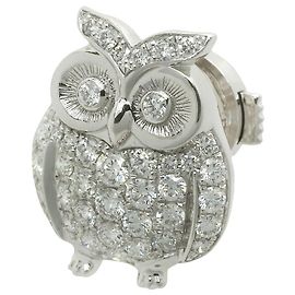 Autre Marque Monnickendam Eulenbrosche K18WG mit Diamant Weiß