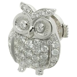 Autre Marque-Monnickendam Owl Pin Brooch K18WG Diamond-White