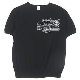 Berluti Wool Calligraphy Scritto Embroidery Knit Tee Black